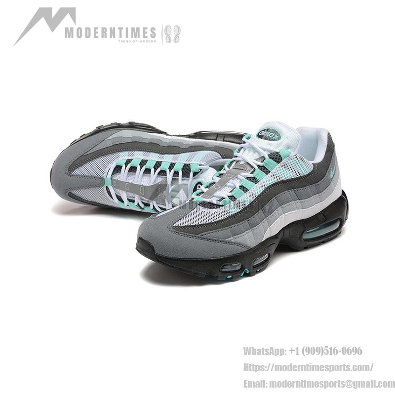 Nike Air Max 95 FV4710-100 White-Grey Mint Green Sneakers with Air Cushion Technology