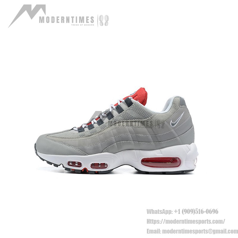 Nike Air Max 95 Grey USA DB0250-001 Grey and Red Sneakers Side View