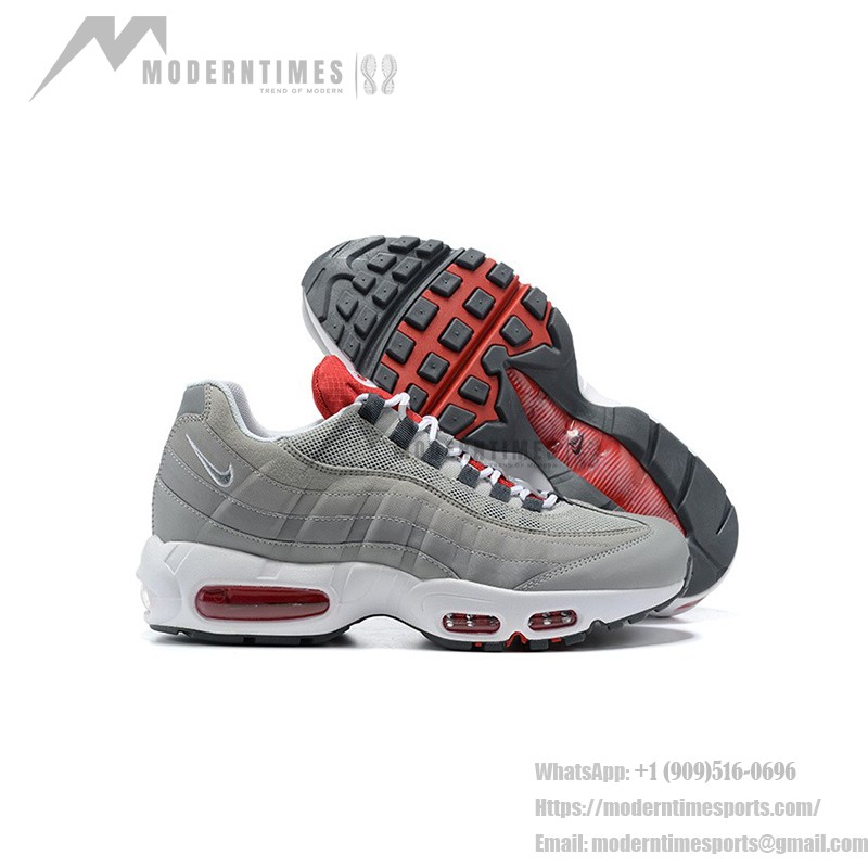 Nike Air Max 95 Grey USA DB0250-001 Grey and Red Sneakers Side View