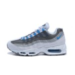 Nike Air Max 95 609048-108 White, Grey, and Blue Sneakers Side View