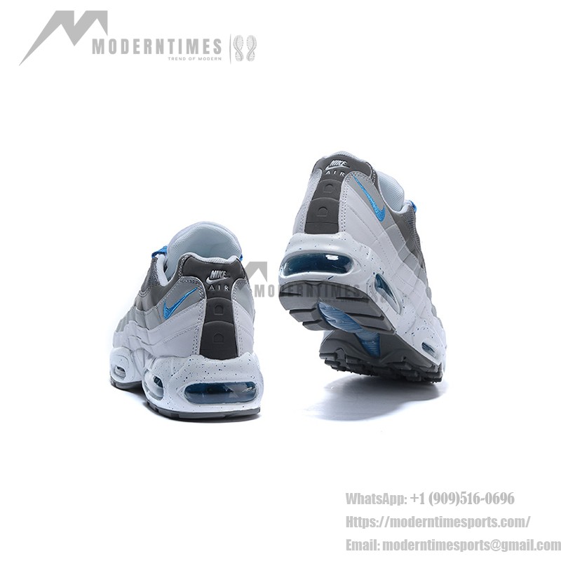 Nike Air Max 95 609048-108 White, Grey, and Blue Sneakers Side View