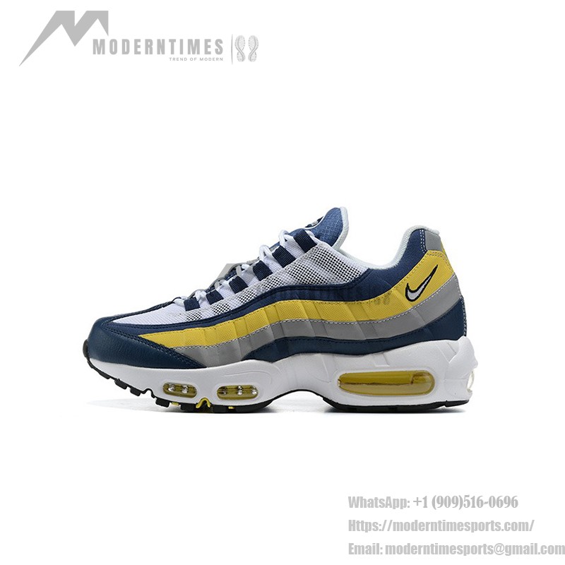 Nike Air Max 95 Michigan CZ0191-400 Blue, Yellow, and Grey Sneakers Side View