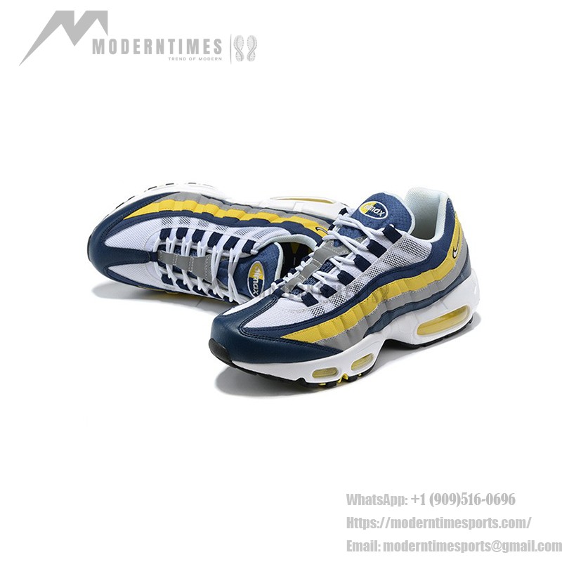 Nike Air Max 95 Michigan CZ0191-400 Blue, Yellow, and Grey Sneakers Side View