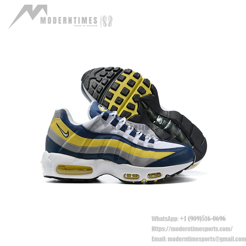 Nike Air Max 95 Michigan CZ0191-400 Blue, Yellow, and Grey Sneakers Side View