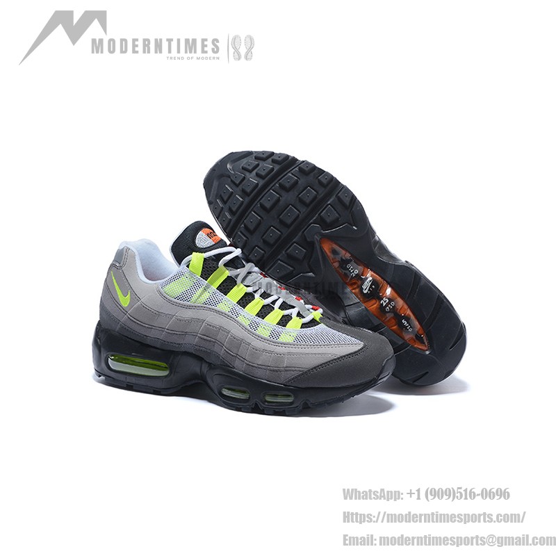 Nike Air Max 95 OG QS 810374-078 Grey and Safety Orange Sneakers Side View