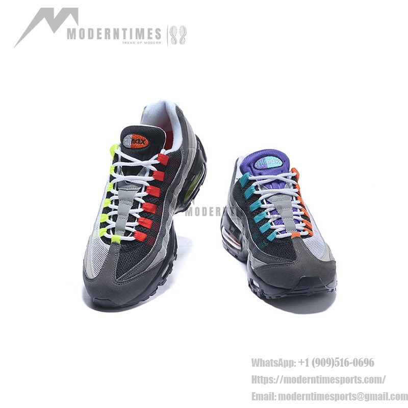 Nike Air Max 95 OG QS 810374-078 Grey and Safety Orange Sneakers Side View