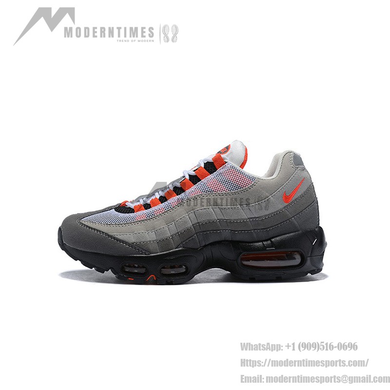 Nike Air Max 95 OG AT2865-100 Grey and Solar Red Sneakers Side View