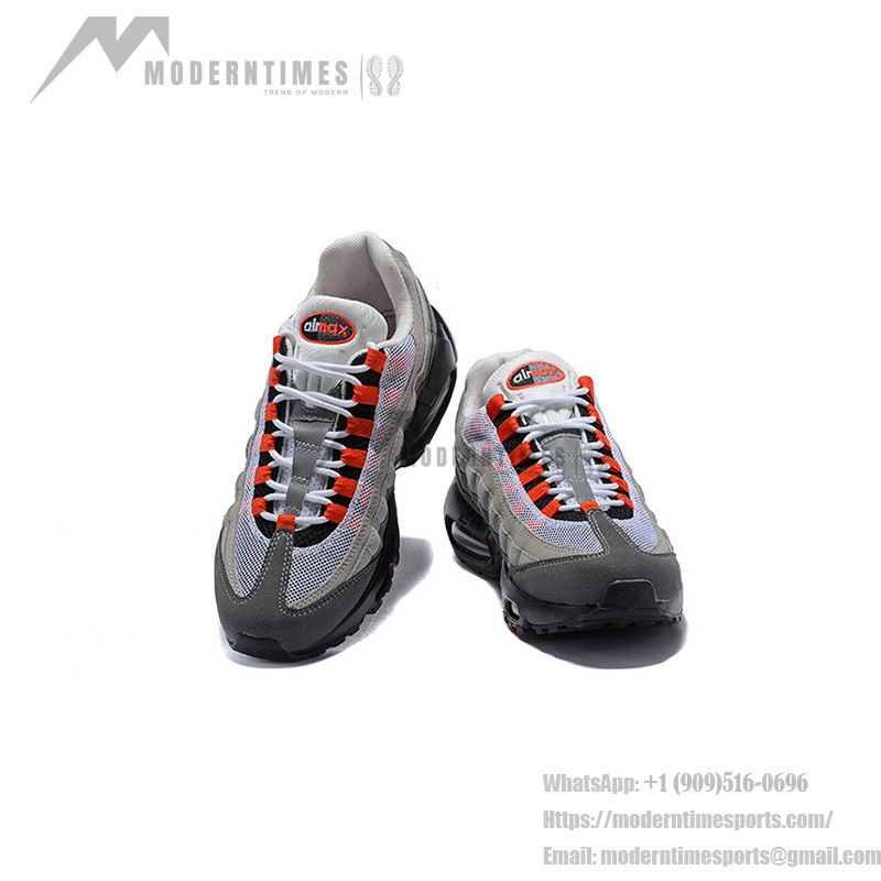 Nike Air Max 95 OG AT2865-100 Grey and Solar Red Sneakers Side View