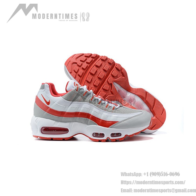 Nike Air Max 95 Recraft Grey Fog Hyper Red CJ3906-004 Sneaker in Grau und Hyperrot