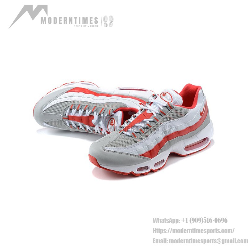 Nike Air Max 95 Recraft Grey Fog Hyper Red CJ3906-004 Sneaker in Grau und Hyperrot