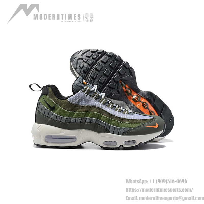 Nike Air Max 95 SE Surplus Supply DD5365-222 Sneakers in Army Green and Orange