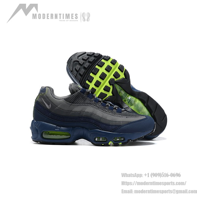 Nike Air Max 95 Seahawks DA1504-400 Sneakers in Blue, Grey, and Neon Green