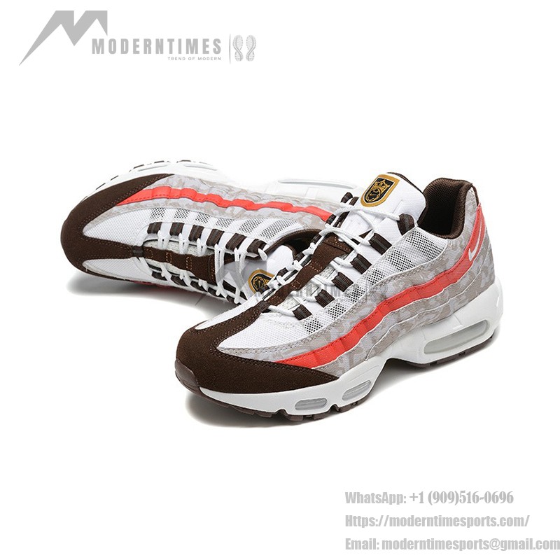 Nike Air Max 95 DQ9016-001 Social FC Camo Orange-White Sneakers with Air Cushion