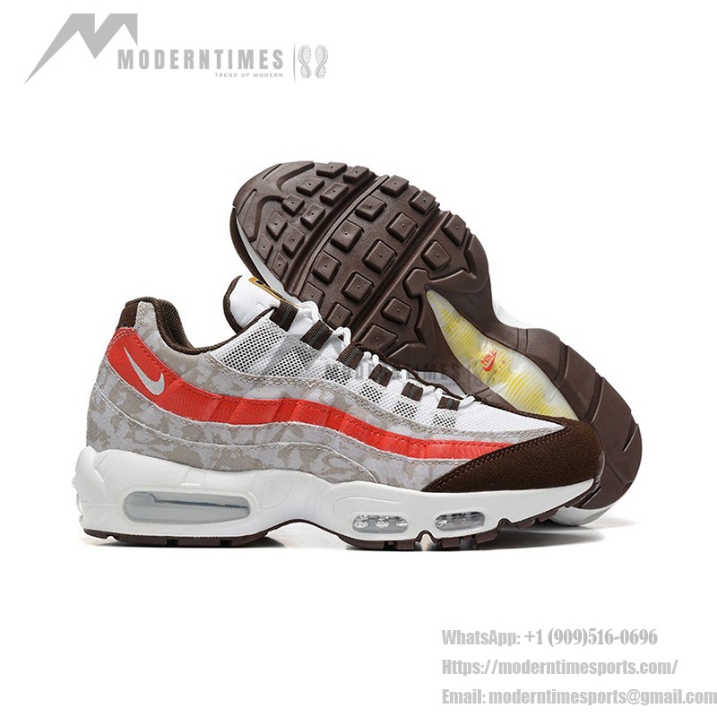 Nike Air Max 95 DQ9016-001 Social FC Camo Orange-White Sneakers with Air Cushion