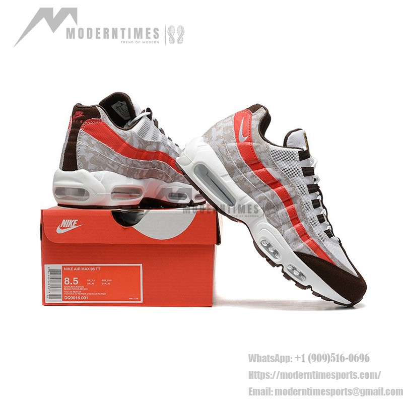 Nike Air Max 95 DQ9016-001 Social FC Tarnmuster Orange-Weiße Sneaker mit Luftkissen