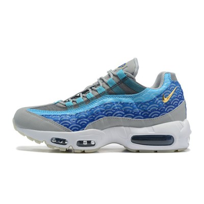 Nike Air Max 95 CW7992-001 Blue-Grey Retro Sneakers - Wave Pattern & Air Cushion Comfort