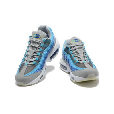 Nike Air Max 95 CW7992-001 Blue-Grey Retro Sneakers - Wave Pattern & Air Cushion Comfort