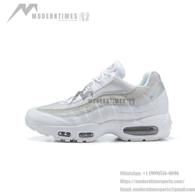 Nike Air Max 95 White Metallic Silver DH3857-100 Sneakers with Sleek and Minimalist Design