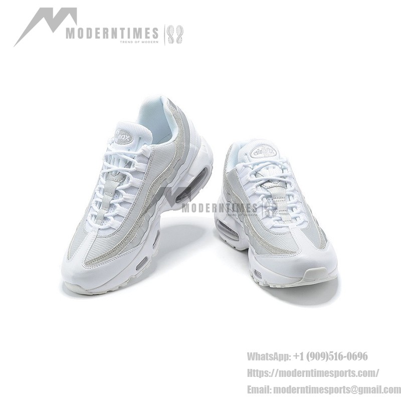 Nike Air Max 95 White Metallic Silver DH3857-100 Sneakers with Sleek and Minimalist Design