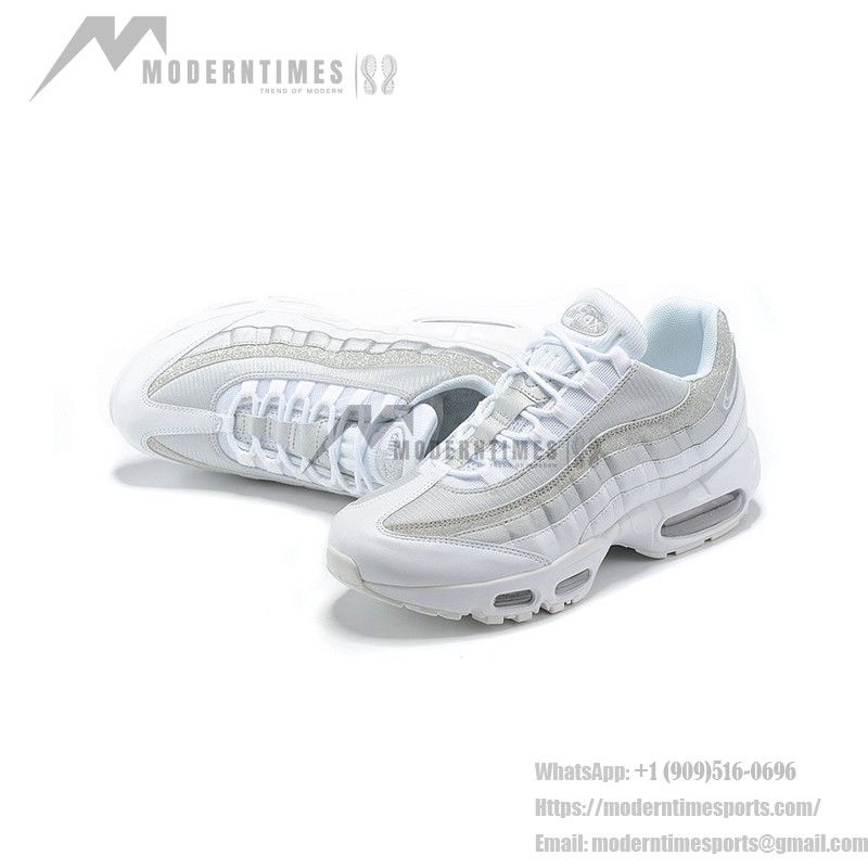 Nike Air Max 95 White Metallic Silver DH3857-100 Sneakers with Sleek and Minimalist Design