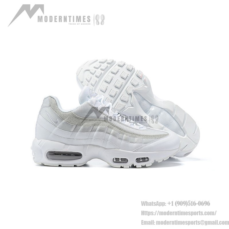 Nike Air Max 95 White Metallic Silver DH3857-100 Sneakers with Sleek and Minimalist Design