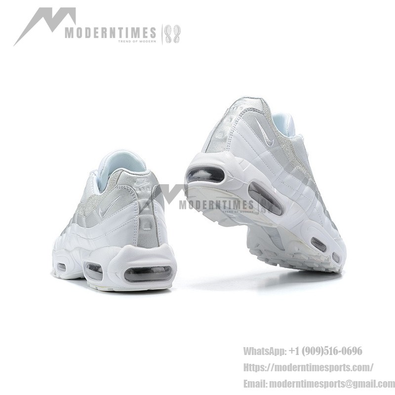 Nike Air Max 95 White Metallic Silver DH3857-100 Sneakers with Sleek and Minimalist Design