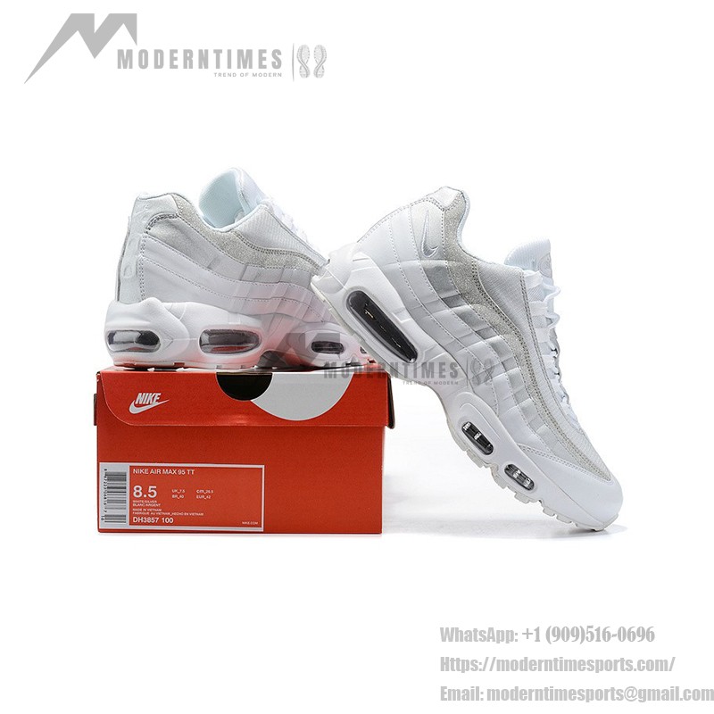 Nike Air Max 95 White Metallic Silver DH3857-100 Sneakers with Sleek and Minimalist Design