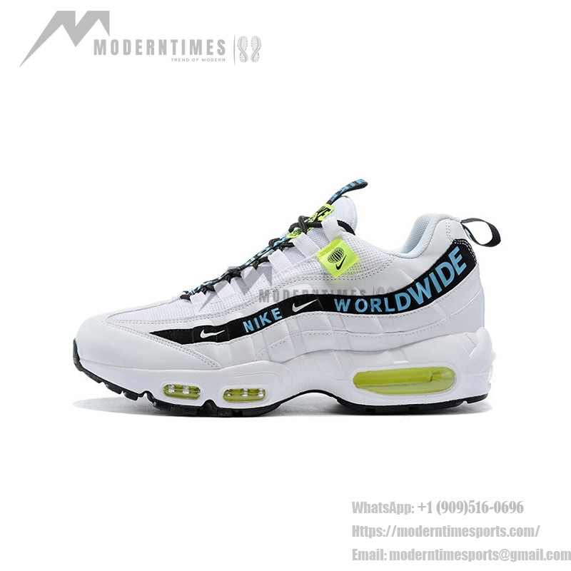 Nike Air Max 95 Worldwide Pack CT0248-100 ホワイト＆ブルースニーカー 「Worldwide」ブランディング付き