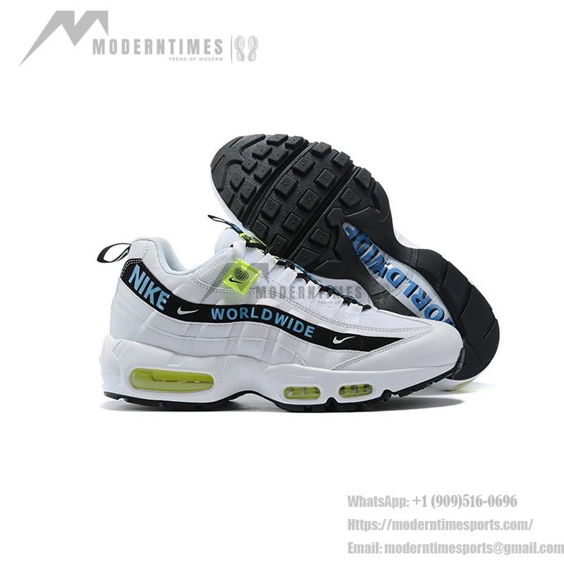 Nike Air Max 95 Worldwide Pack CT0248-100 ホワイト＆ブルースニーカー 「Worldwide」ブランディング付き