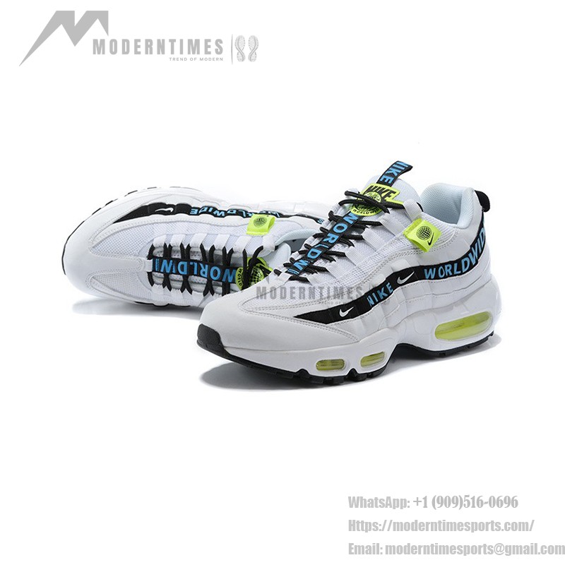 Nike Air Max 95 Worldwide Pack CT0248-100 ホワイト＆ブルースニーカー 「Worldwide」ブランディング付き