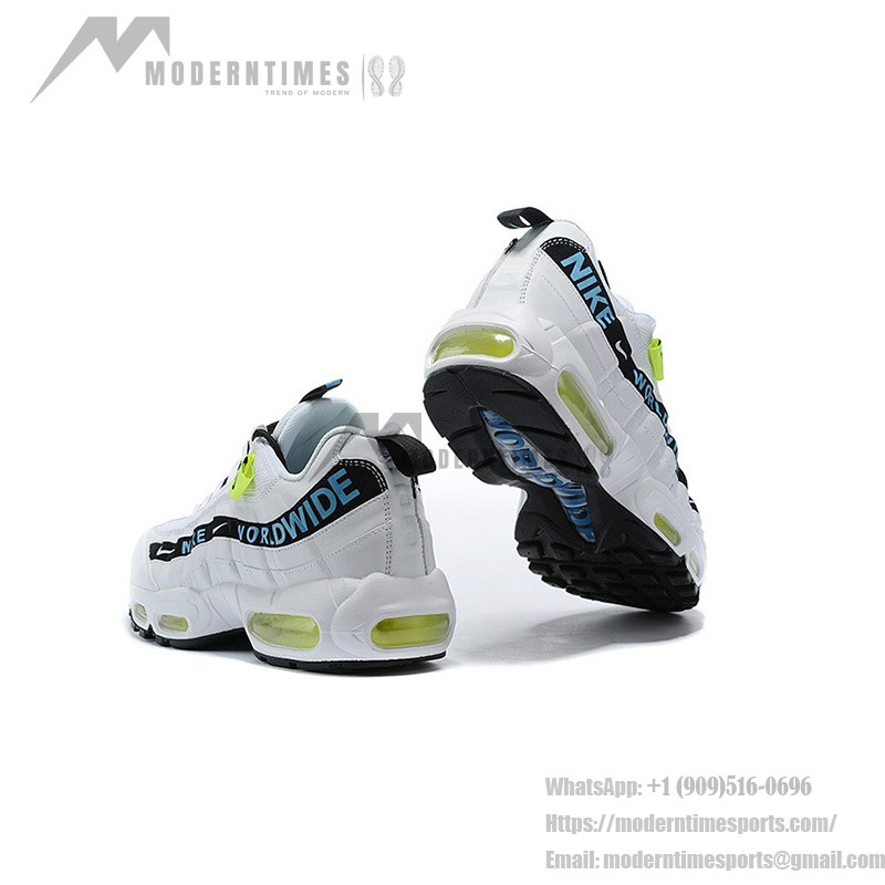 Nike Air Max 95 Worldwide Pack CT0248-100 ホワイト＆ブルースニーカー 「Worldwide」ブランディング付き