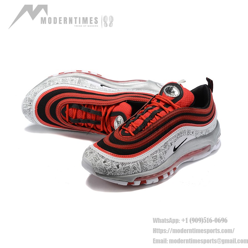 Nike Air Max 97 "Red/Black/Silver Print" CJ9780-600 - Kühnes Design mit Auffälligen Mustern