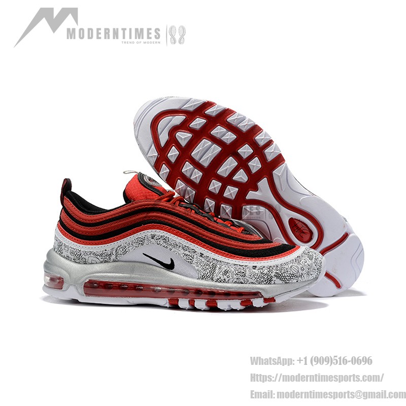 Nike Air Max 97 "Red/Black/Silver Print" CJ9780-600 - Kühnes Design mit Auffälligen Mustern