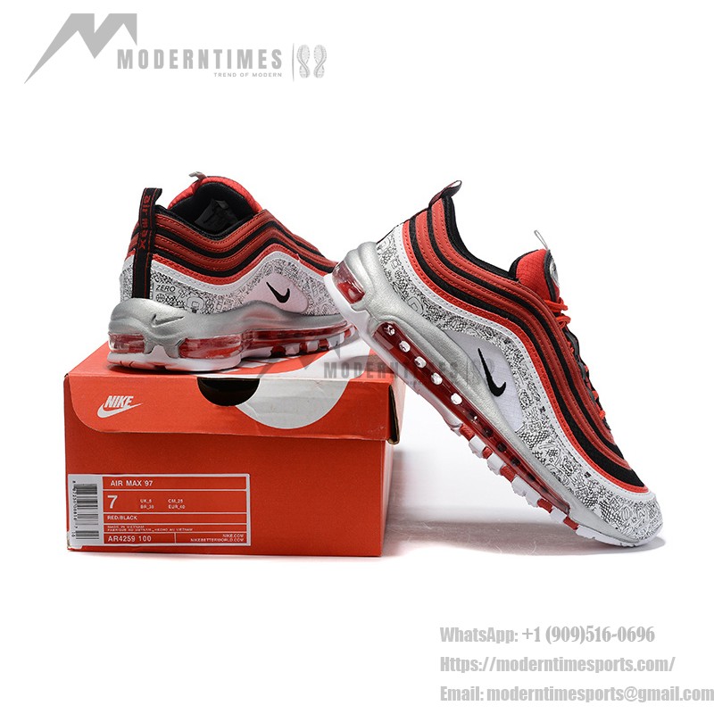 Nike Air Max 97 "Red/Black/Silver Print" CJ9780-600 - Kühnes Design mit Auffälligen Mustern