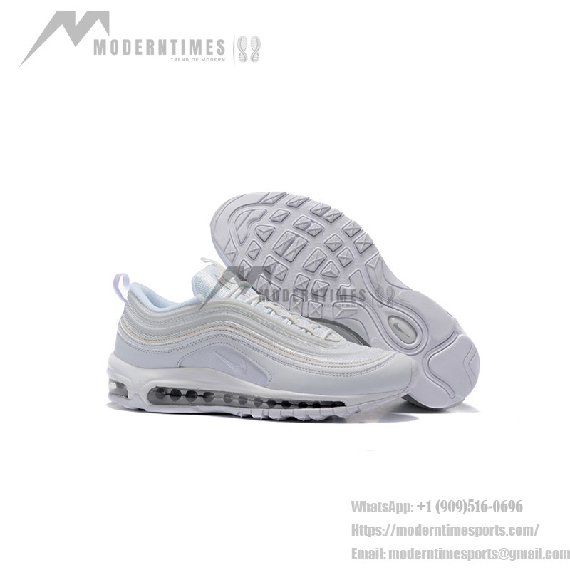 Nike Air Max 97 Triple White 312641-004 with Full-Length Air Cushioning