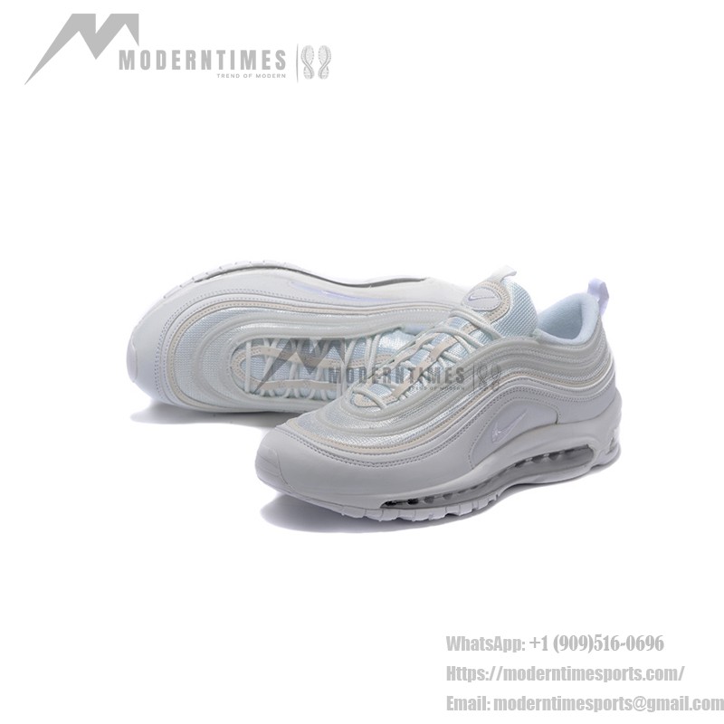 Nike Air Max 97 Triple White 312641-004 with Full-Length Air Cushioning