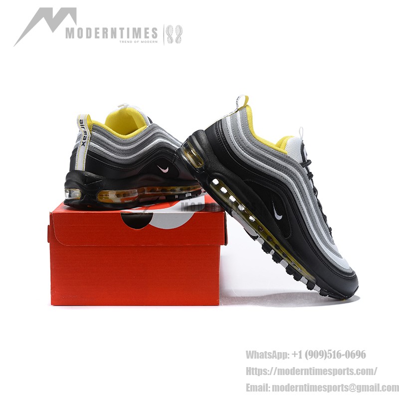 Nike Air Max 97 "Black/Grey/Yellow" 921522-005 - Sleek Gradient Design with Bold Yellow Accents