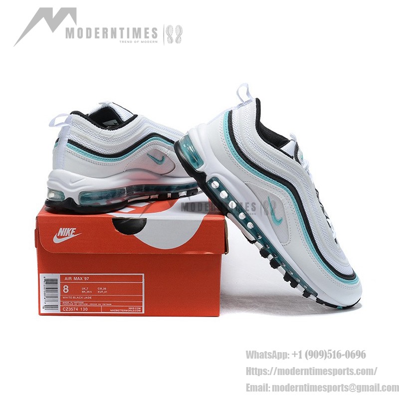 Nike Air Max 97 "Aurora Green" CZ3574-130 – White and Green Sneakers with Full-Length Air Cushioning