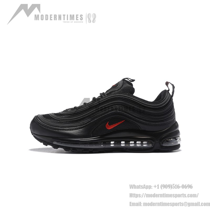 Nike Air Max 97 "Schwarz/Rot" AR4259-001 - Markante komplett schwarze Sneaker mit auffälligen roten Akzenten