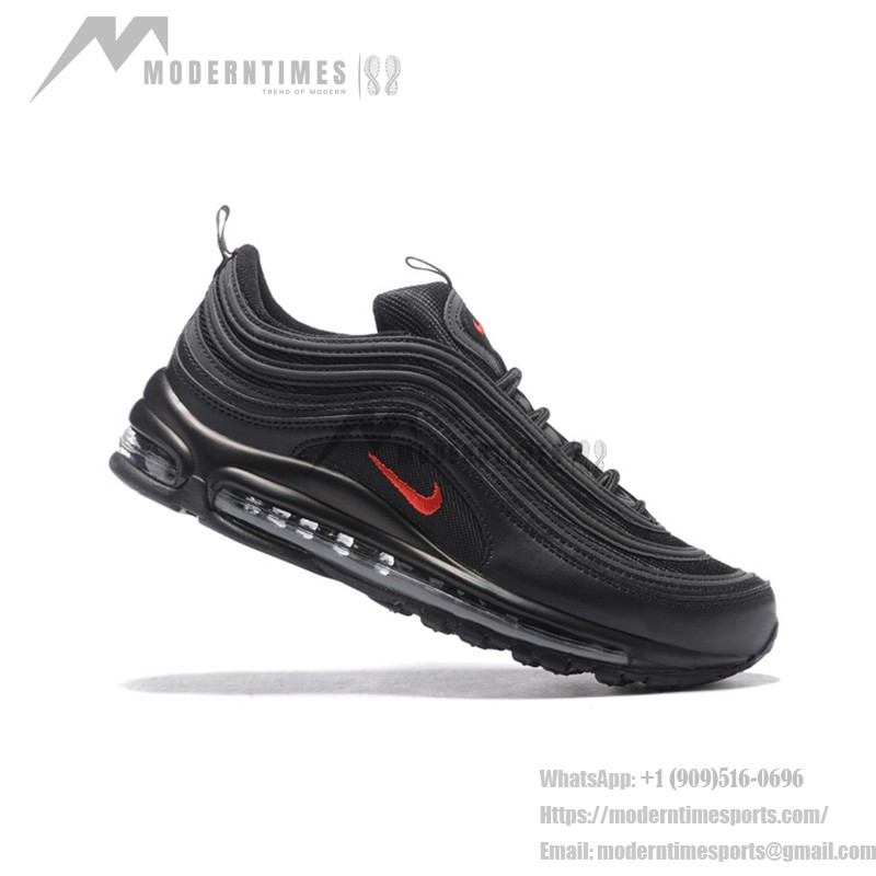 Nike Air Max 97 "Schwarz/Rot" AR4259-001 - Markante komplett schwarze Sneaker mit auffälligen roten Akzenten