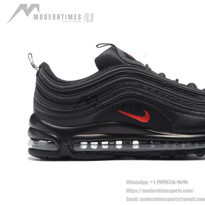 Nike Air Max 97 "Black/Red" AR4259-001 - Bold All-Black Sneakers with Striking Red Accents