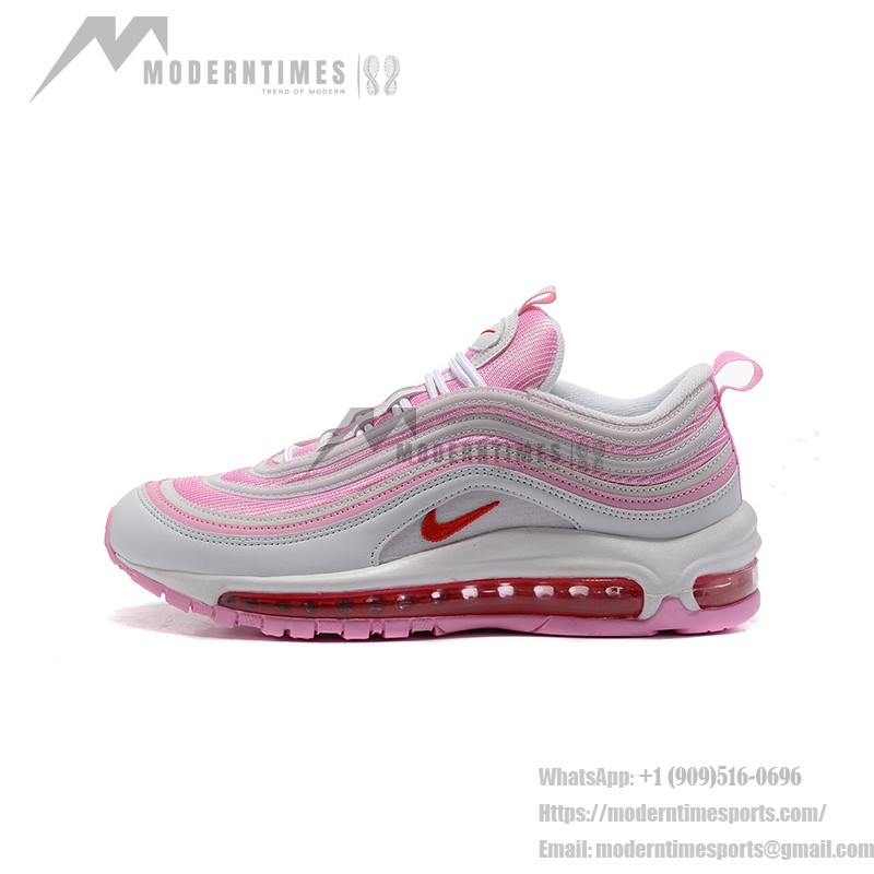 Nike Air Max 97 GS Pink White 313054-161 with Full-Length Air Cushioning