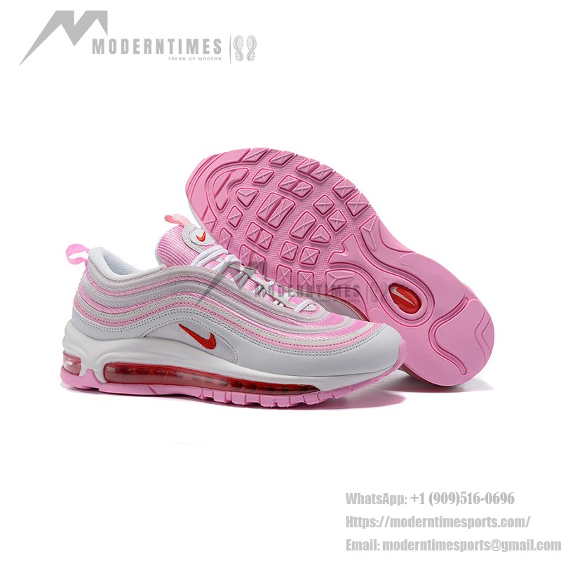 Nike Air Max 97 GS Pink White 313054-161 with Full-Length Air Cushioning