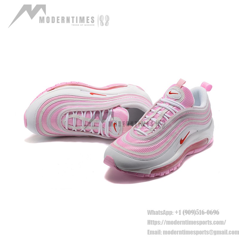 Nike Air Max 97 GS Pink White 313054-161 with Full-Length Air Cushioning