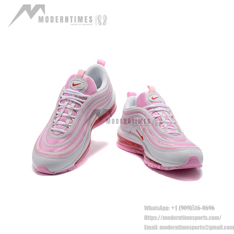 Nike Air Max 97 GS Pink White 313054-161 with Full-Length Air Cushioning