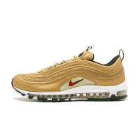 Nike Air Max 97 OG QS Metallic Gold 884421-700 - Iconic Gold Finish with Red Swoosh for Timeless Style