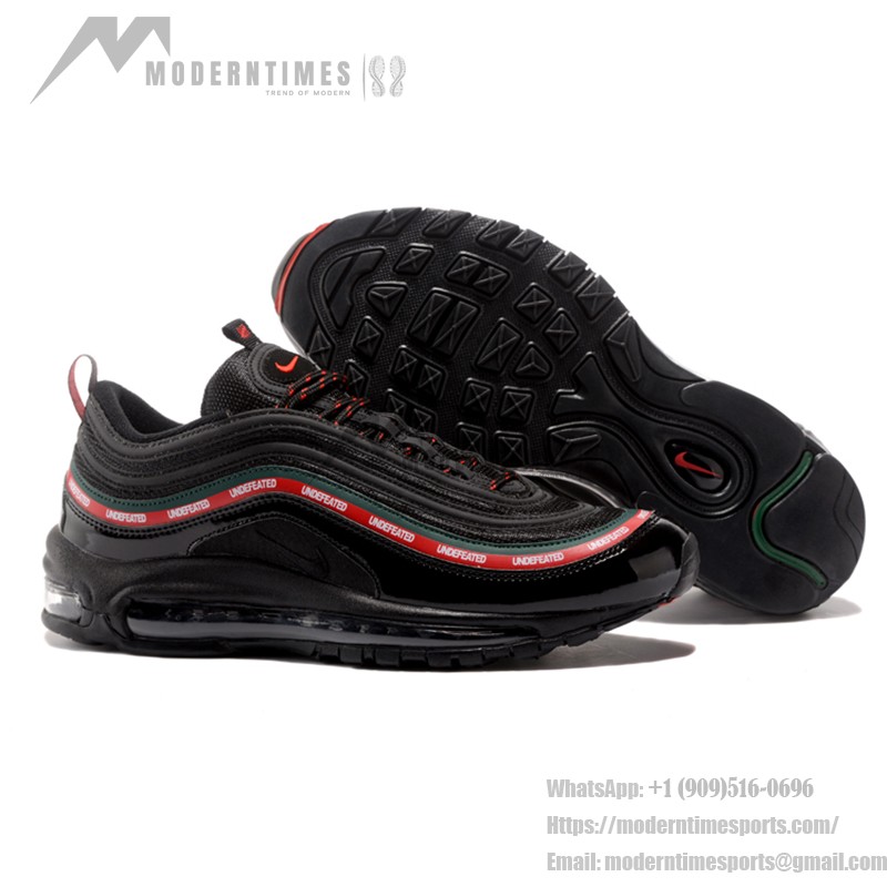 Nike Air Max 97 Undefeated Black/Red AJ1986-001 mit ikonischen roten und grünen Akzenten