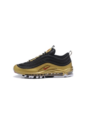 Nike Air Max 97 "Schwarz/Gold" AT5458-002 - Auffälliges Design mit Roten Akzenten für einen Luxuriösen Look