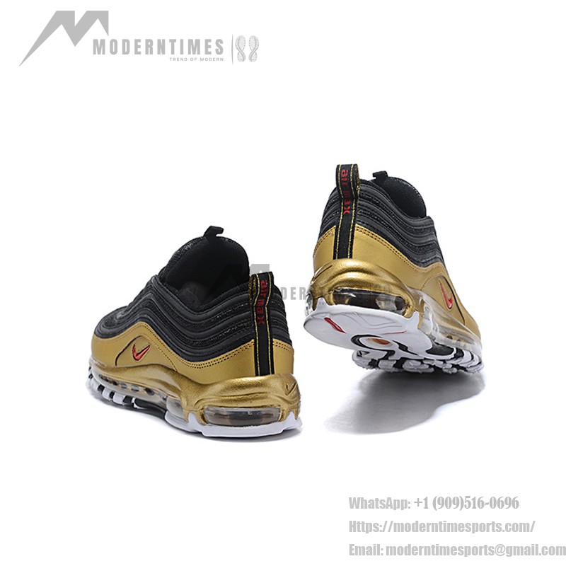 Nike Air Max 97 "Black/Gold" AT5458-002 - Black and Gold Sneakers with Red Accents