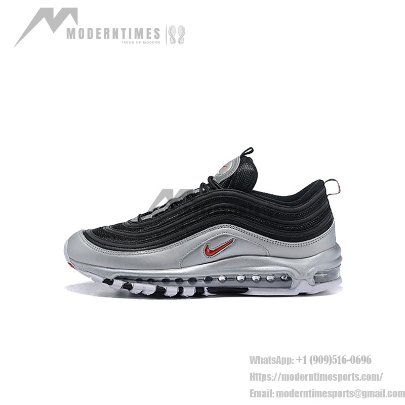 Nike Air Max 97 "Black/Silver/Red" AT5458-001 - Bold Metallic Silver Design